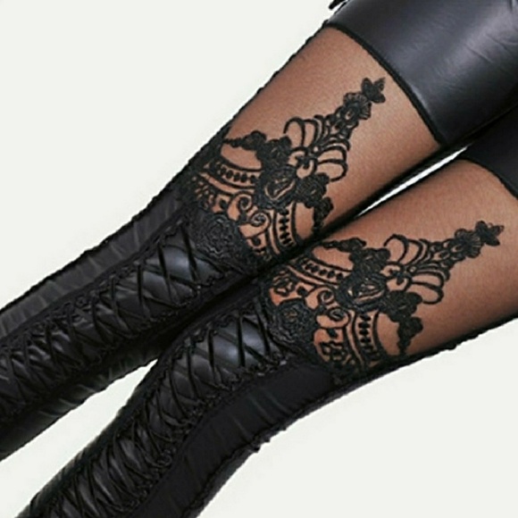 Black Leather Legging - Picture 2 of 4